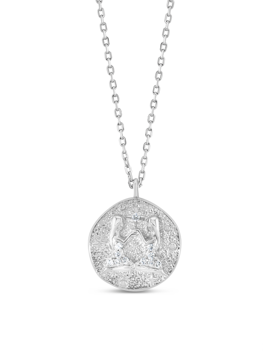 Gemini Horoscope Pendant Necklace In Silver