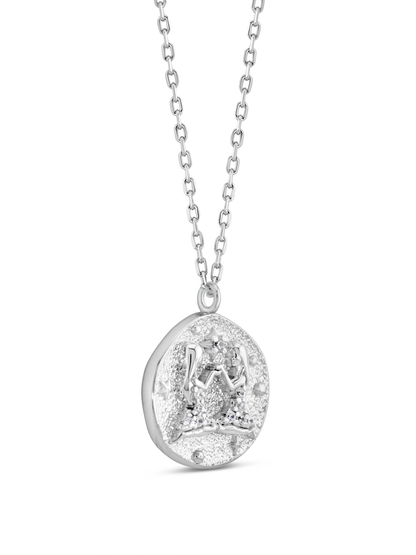 Gemini Horoscope Pendant Necklace In Silver