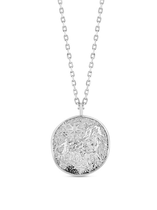 Leo Horoscope Pendant Necklace in Silver