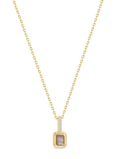 Mother-Of-Pearl June Birthstone Pendant Necklace In Gold