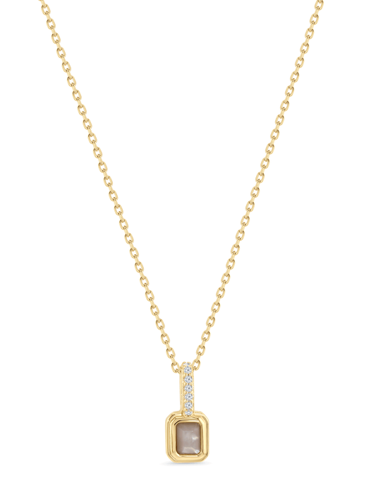 Mother-Of-Pearl June Birthstone Pendant Necklace In Gold
