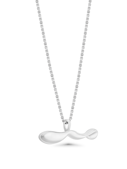 Fluidity Molten T-Bar Pendant Necklace In Silver