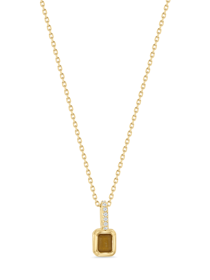 Citrine November Birthstone Pendant Necklace In Gold