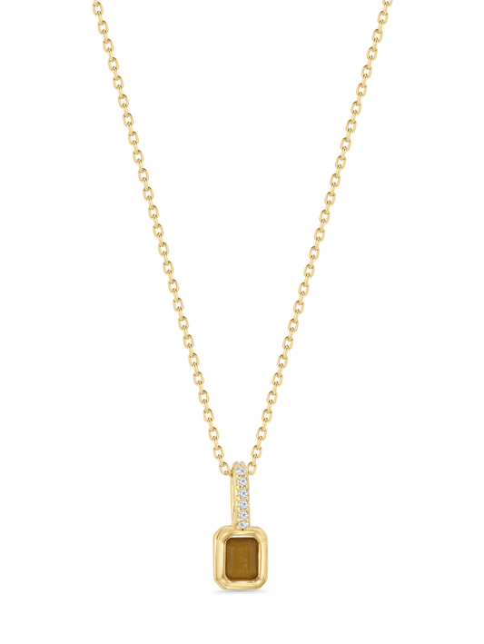 Citrine November Birthstone Pendant Necklace In Gold