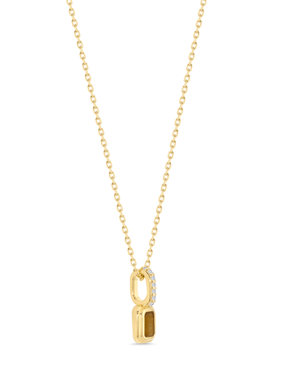 Citrine November Birthstone Pendant Necklace In Gold