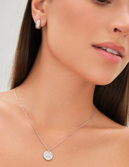 Aries Horoscope Pendant Necklace In Silver