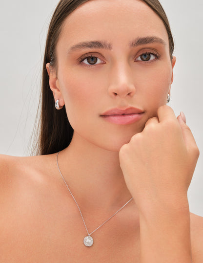 Aries Horoscope Pendant Necklace In Silver