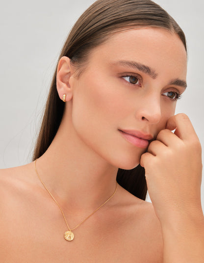 Capricorn Horoscope Pendant Necklace In Gold