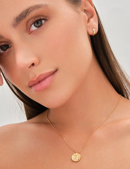 Capricorn Horoscope Pendant Necklace In Gold