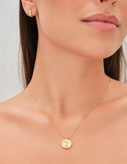 Capricorn Horoscope Pendant Necklace In Gold