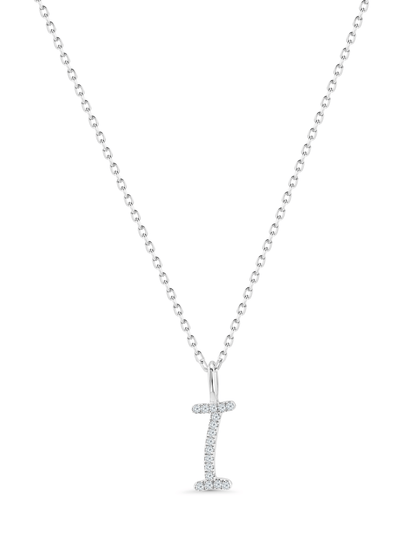 Pavé I Initial Pendant Necklace In Silver