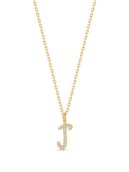 Pavé Initial Pendant Necklace in Gold