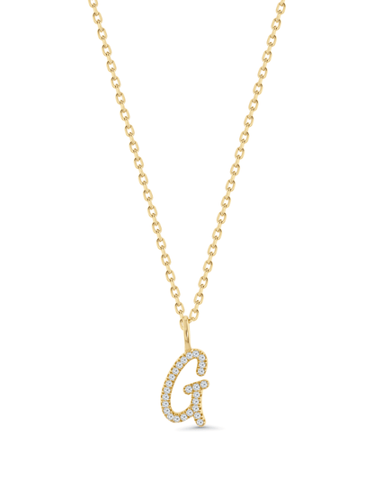 Pavé G Initial Pendant Necklace In Gold