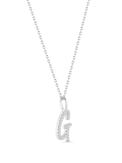 Pavé G Initial Pendant Necklace In Silver