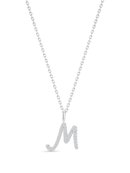 Pavé Initial Pendant Necklace in Silver