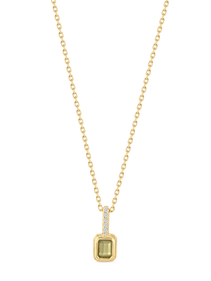 Peridot August Birthstone Pendant Necklace In Gold
