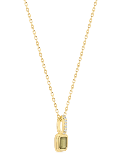 Peridot August Birthstone Pendant Necklace In Gold