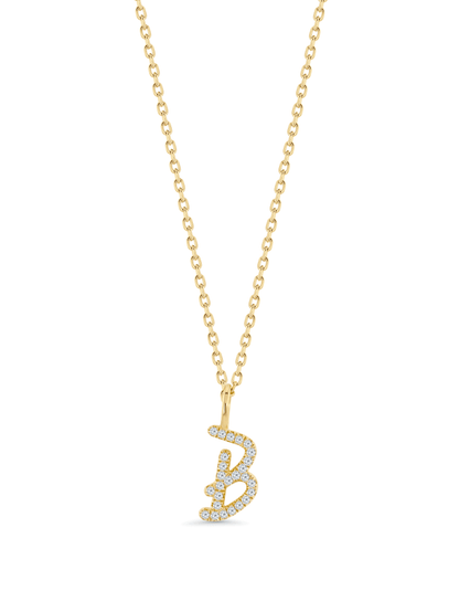 Pavé Initial Pendant Necklace in Gold