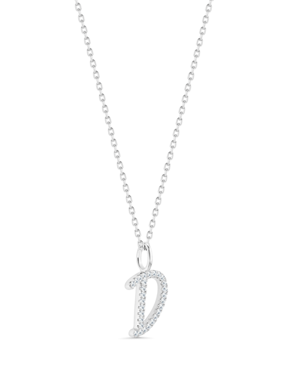 Pavé D Initial Pendant Necklace In Silver