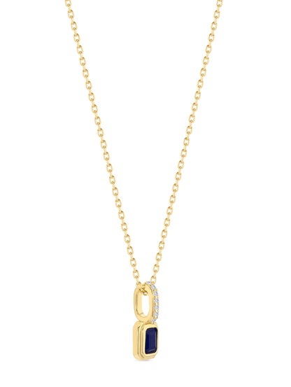 Lapis September Birthstone Pendant Necklace In Gold