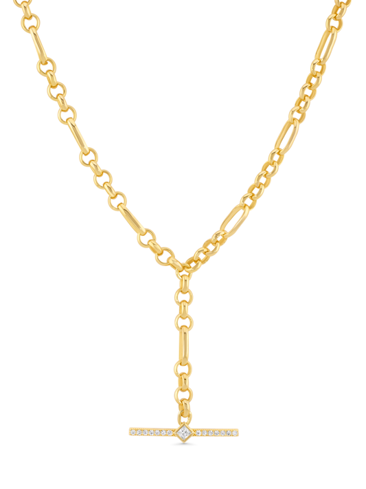 Crystal Bar Necklace in Gold