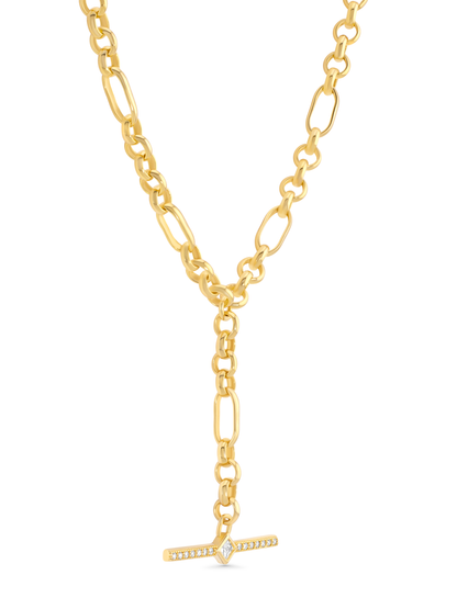 Crystal Bar Necklace in Gold