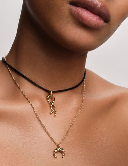 Amulet Snake Cord Necklace In Gold