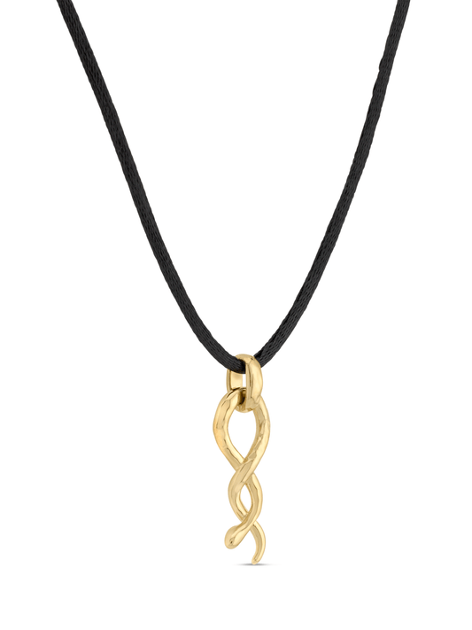 Amulet Snake Cord Necklace In Gold