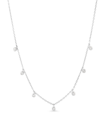 Celestial Bezel Crystal Station Necklace In Silver