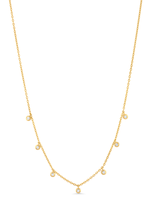 Celestial Bezel Crystal Station Necklace In Gold