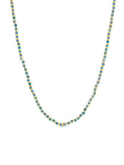 Turquoise Beaded Necklace In Gold