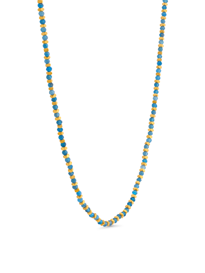 Turquoise Beaded Necklace In Gold