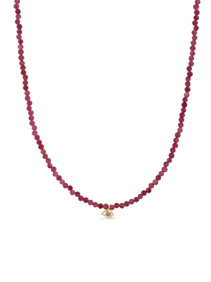 Amulet Beaded Evil Eye Charm Necklace In Gold