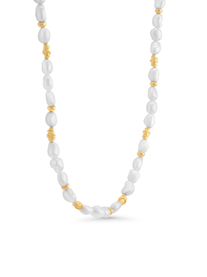 Aurum Pearl Beaded Necklace In Gold