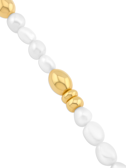 Pebble Pearl & Gold Necklace