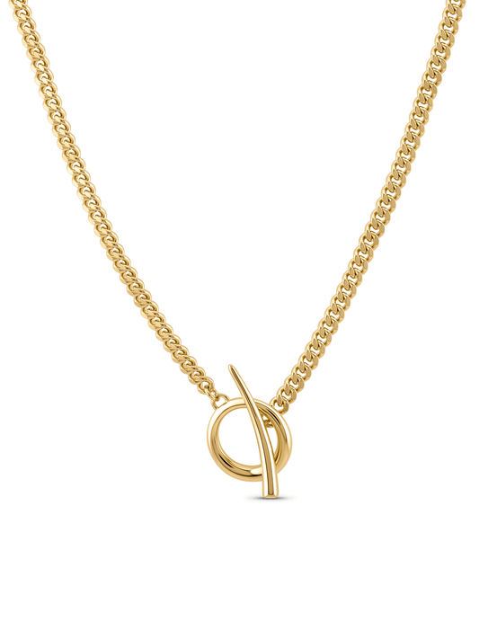 Tusk T-Bar Necklace in Gold