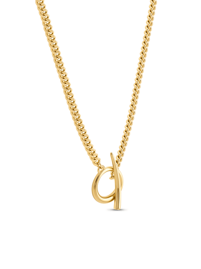 Tusk T-Bar Necklace in Gold