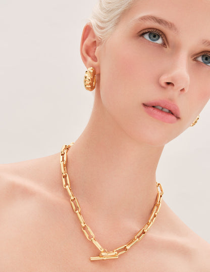 T-Bar Chain Necklace In Gold