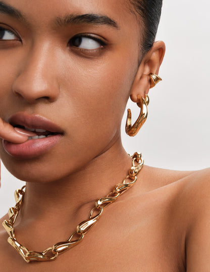 Fluidity Statement Link Chain Necklace In Gold