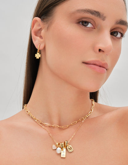 Thread-On Crystal & Pearl Charm In Gold