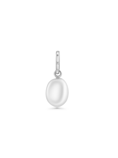 Thread-On Oval Pearl Charm In Silver
