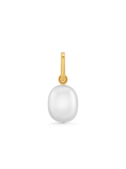 Thread-On Oval Pearl Charm In Gold