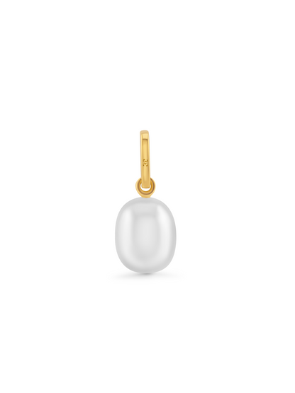 Thread-On Oval Pearl Charm In Gold