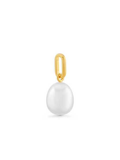 Thread-On Oval Pearl Charm In Gold
