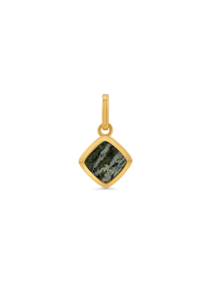 Thread-On Green Zebra Charm In Gold