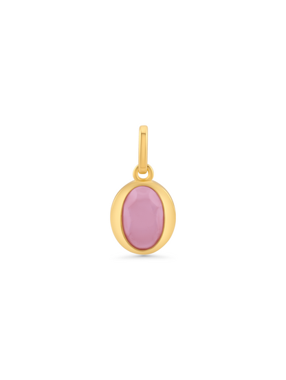 Thread-On Rose Quartz Charm In Gold
