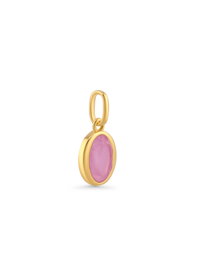 Thread-On Rose Quartz Charm In Gold