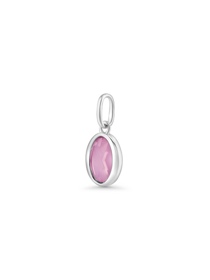 Thread-On Rose Quartz Charm In Silver
