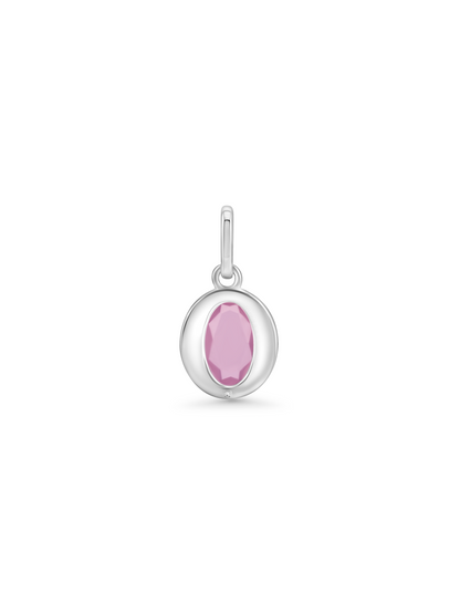 Thread-On Rose Quartz Charm In Silver