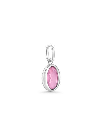 Thread-On Rose Quartz Charm In Silver